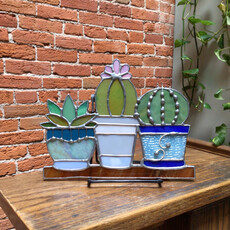 Stained Glass - Three Succulent Plant