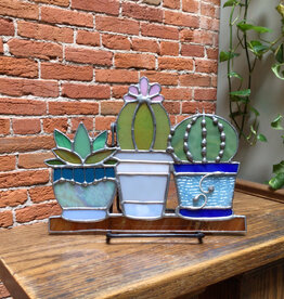 Stained Glass - Three Succulent Plant
