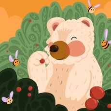 Lily Wenndt Illustration Berry Bear Print