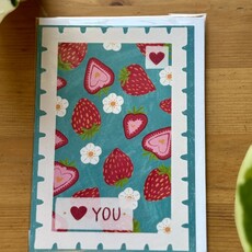 Lily Wenndt Illustration Strawberry Love Greeting Card