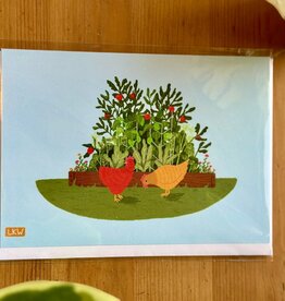 Lily Wenndt Illustration Chicken Yard Greeting Card