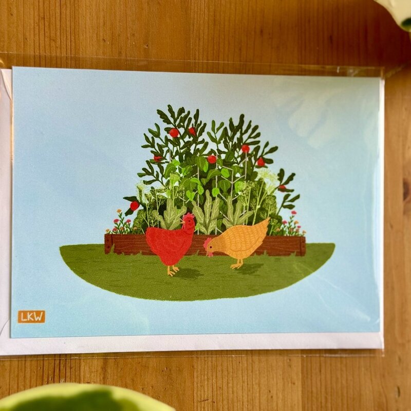 Lily Wenndt Illustration Chicken Yard Greeting Card