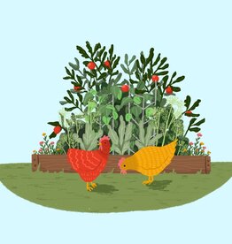 Lily Wenndt Illustration Chicken Yard Print