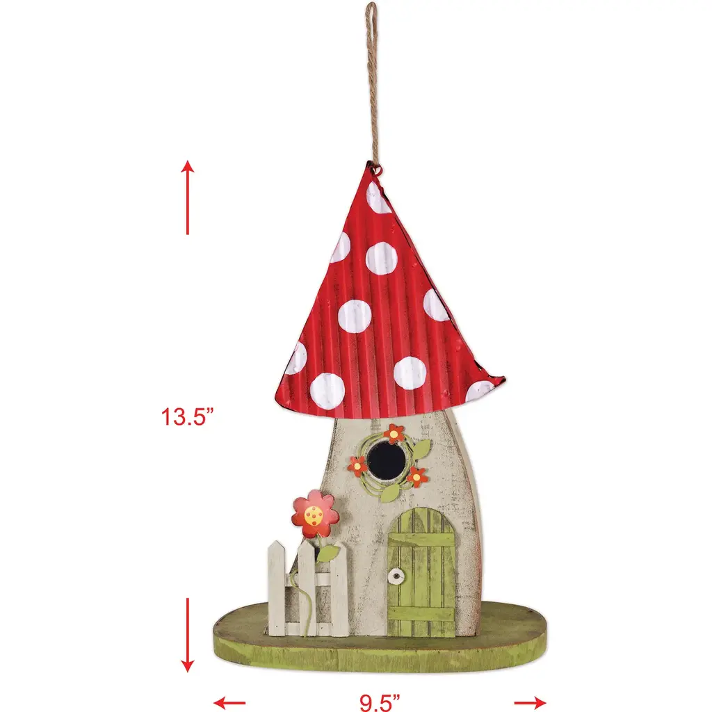 Sunset Vista Designs Red Mushroom Birdhouse