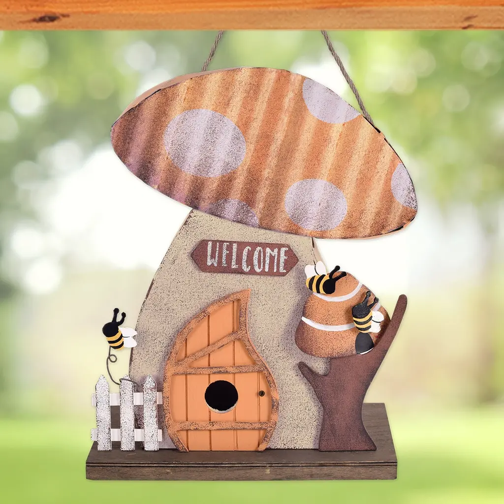 Sunset Vista Designs Yellow Mushroom Birdhouse