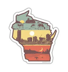 Bozz Prints Layers of Wisconsin Magnet