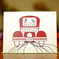 Man vs. George Designs Love Mobile - Just Married Wedding Card