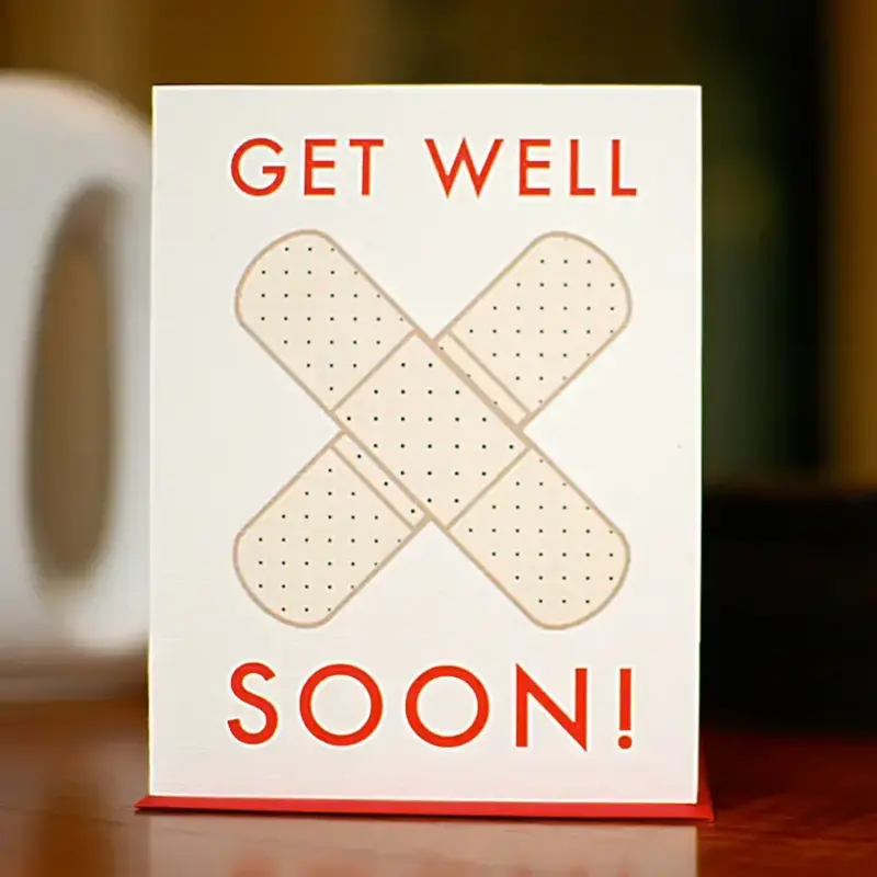 Man vs. George Designs Boo Boo Bandages Get Well Soon Card