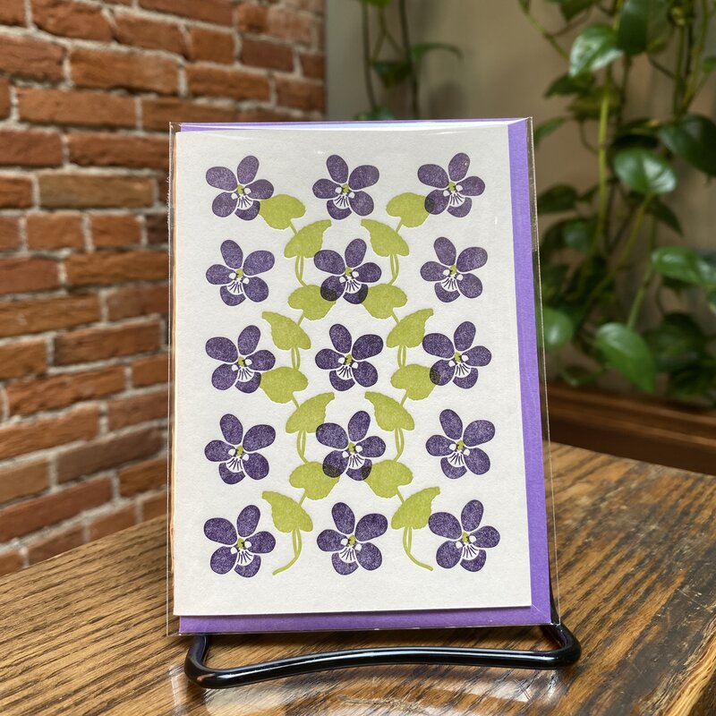 Nesja Press Greeting Card - Wood Violets