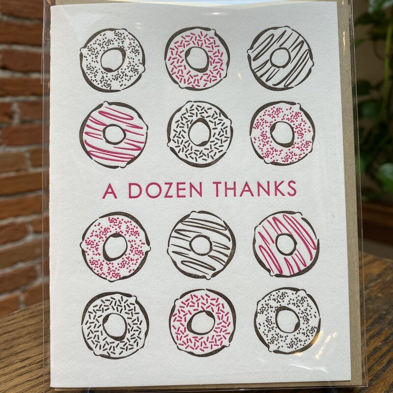 Nesja Press Greeting Card - Donut Thanks (A Dozen Thanks)