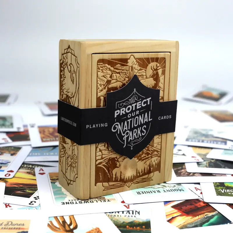 Lantern Press Protect Our National Parks - Playing Cards Wood Box Set