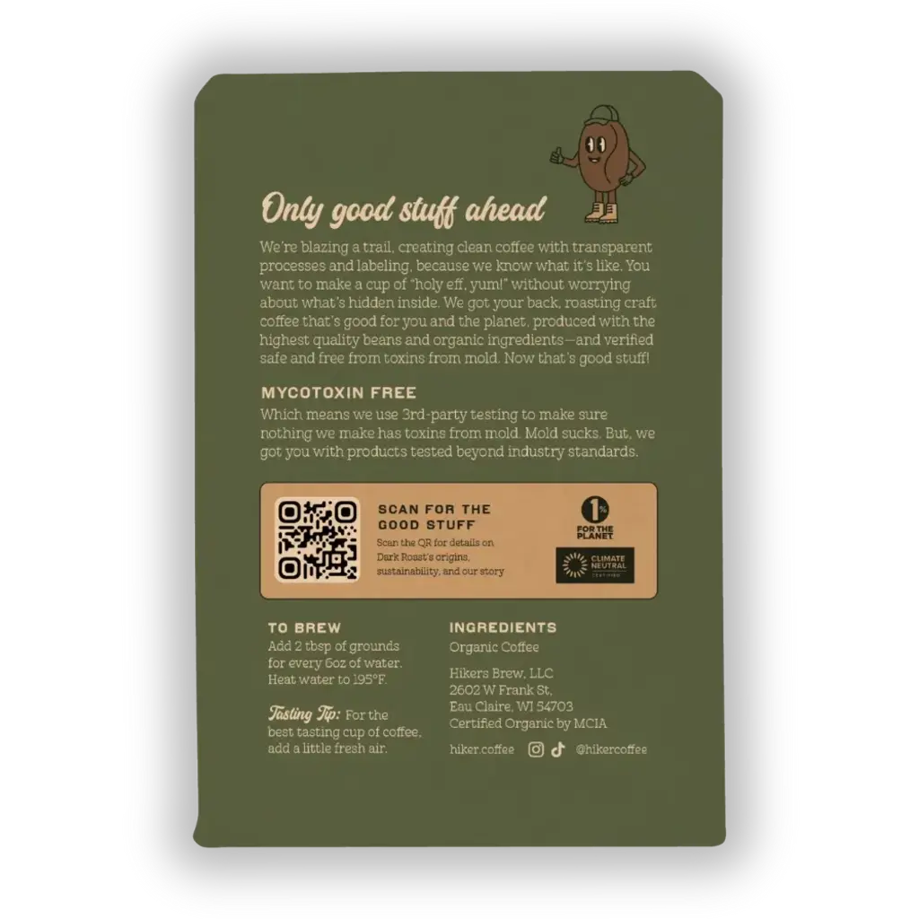 Hiker's Coffee Hiker - Dark Roast Ground Coffee - 12oz