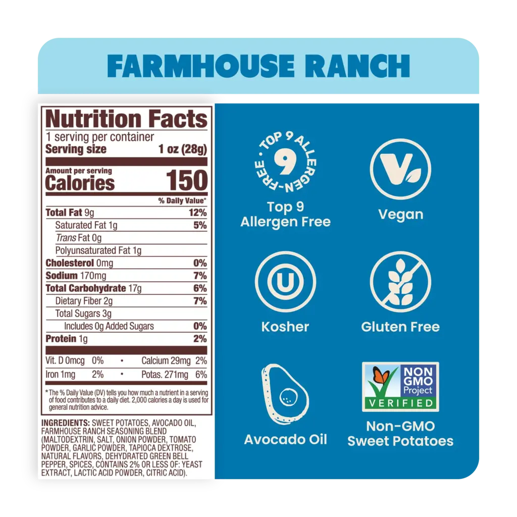 Farmhouse Ranch- Sweet Potato Chips