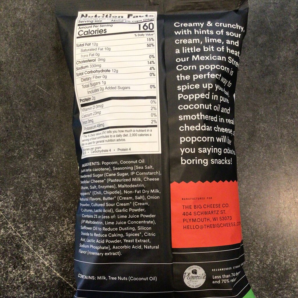 The Big Cheese Gourmet Popcorn-Mexican Street Corn (3oz)