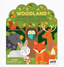chronicle books Coloring Book with Stickers: Woodland