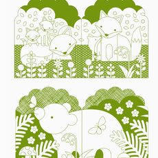 chronicle books Coloring Book with Stickers: Woodland