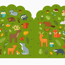 chronicle books Coloring Book with Stickers: Woodland