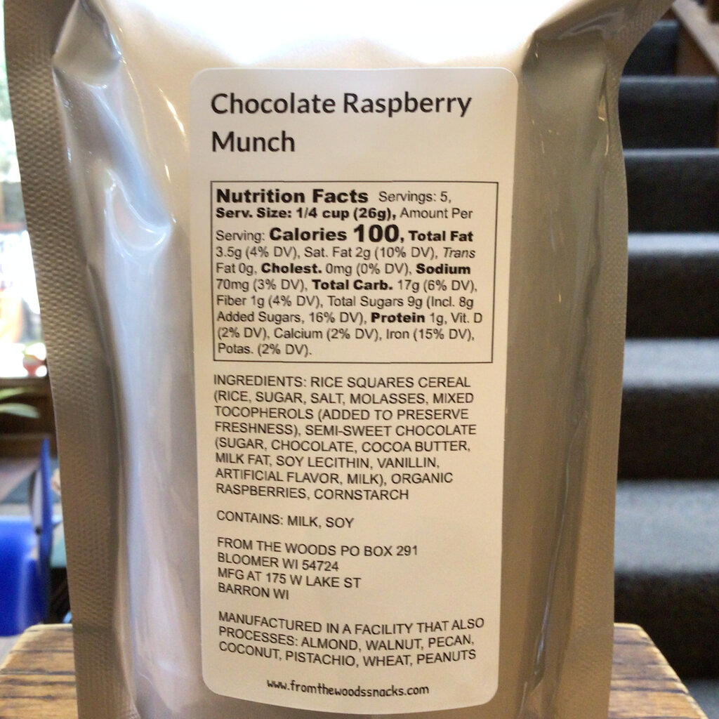 From the Woods Gourmet Snacks Chocolate Raspberry Munch