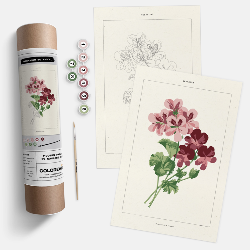 Paint By Numbers Kit - Geranium Botanical