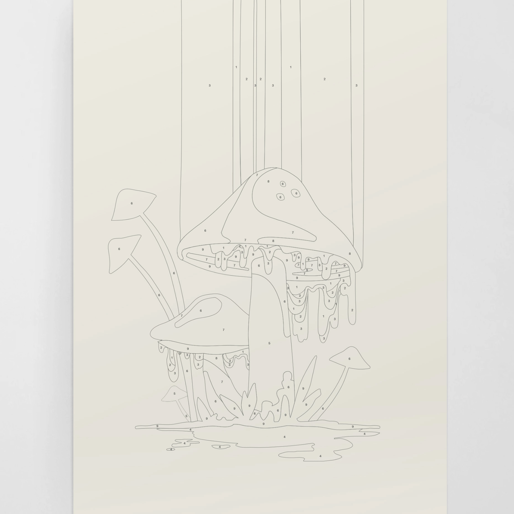Paint By Numbers Kit - Mushroom Color Drip