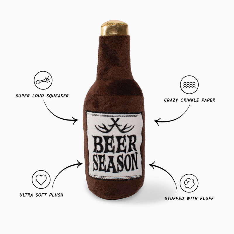 Beer Season Antlers Plush Dog Toy
