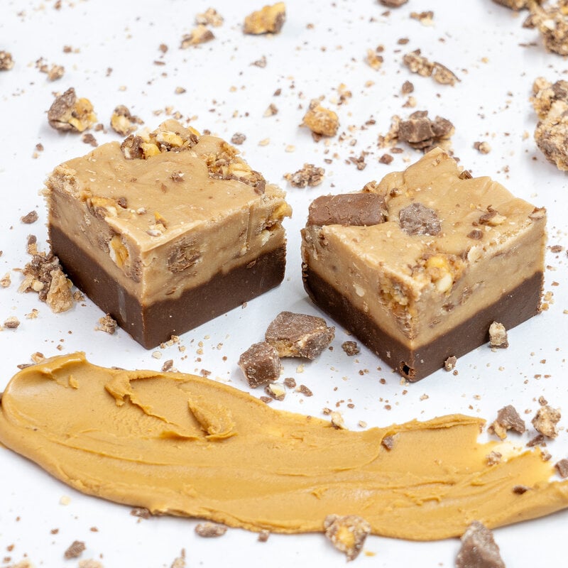 Peanut Butter Fudge with Snickers Bar