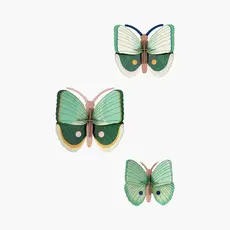 Fern Striped Butterflies, Set of 3