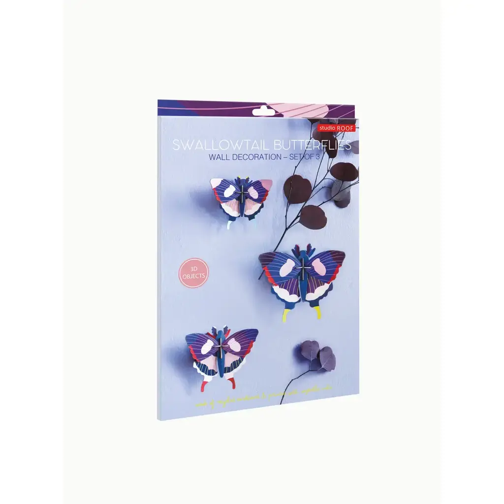 Studio Roof Wall Decoration - Swallowtail Butterflies, Set of 3