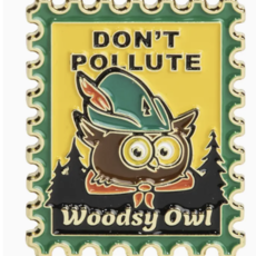The Landmark Project Woodsy Owl Postage Stamp Pin