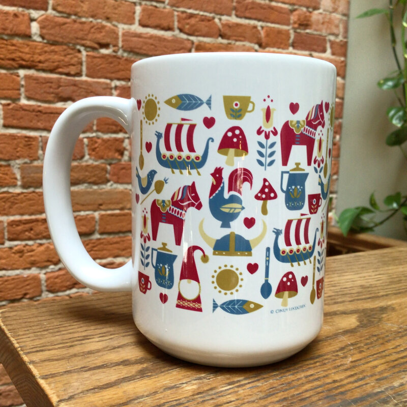 Creative Compass Ceramic Coffee Mug - Nordic Love