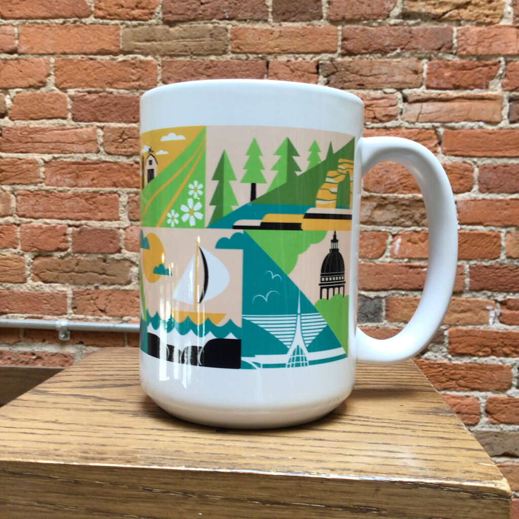 Creative Compass Ceramic Coffee Mug - WI Square Scenes