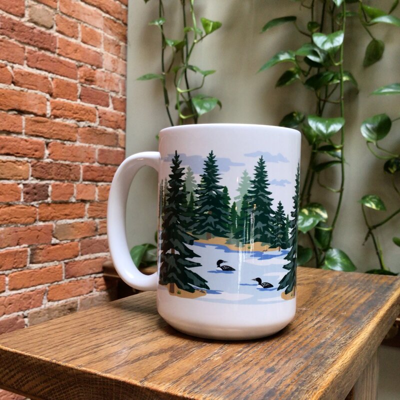 Creative Compass Ceramic Coffee Mug - Loon Lakes