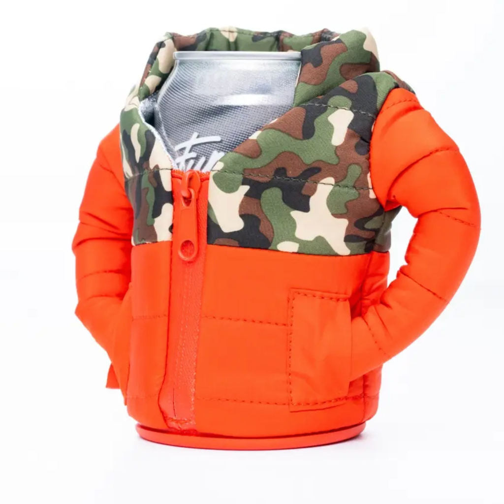 Puffin Drinkware Beverage Koozie Puffy - Puffin Red/Woodsy Camo