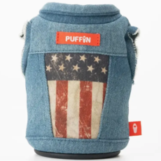 Puffin Drinkware Beverage Koozie Vest - Merca (Denim Flag)