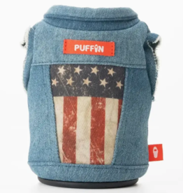 Puffin Drinkware Beverage Koozie Vest - Merca (Denim Flag)