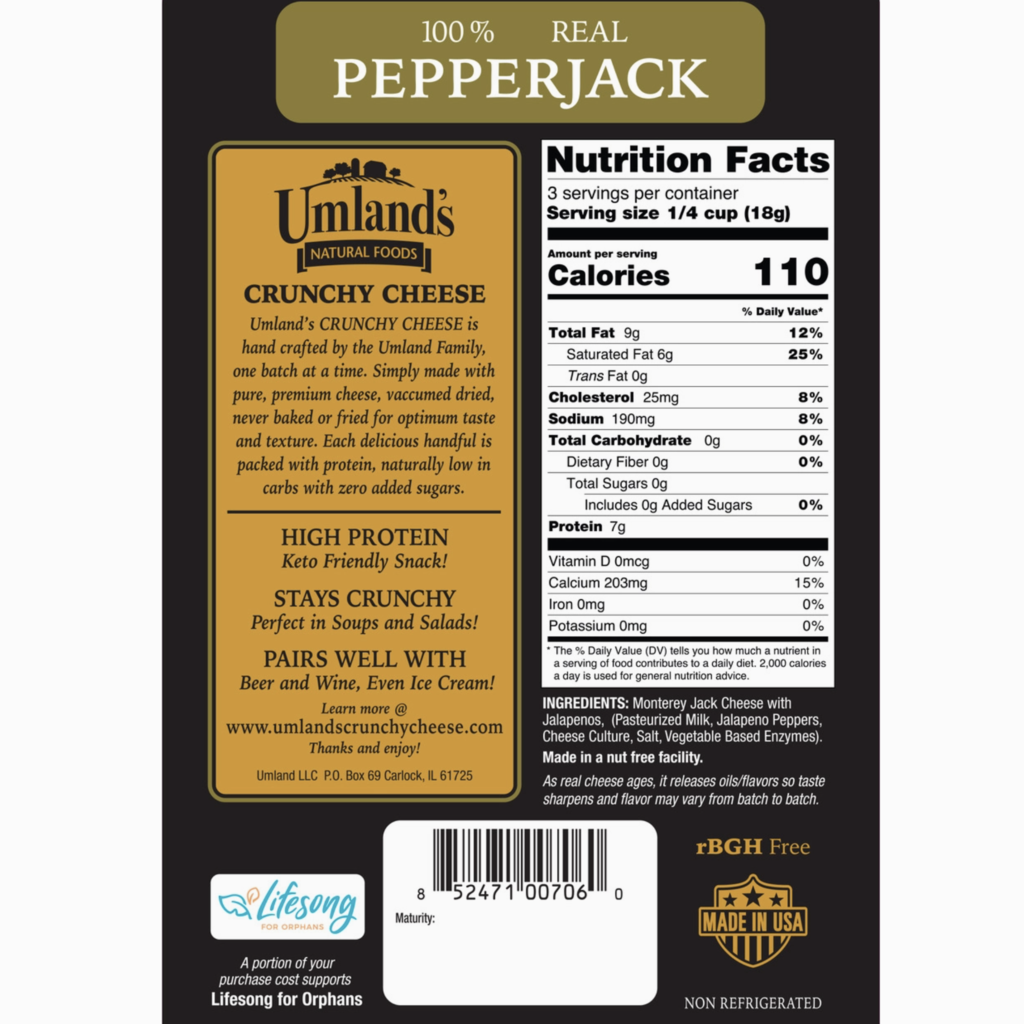 Umland's Crunchy Cheese Umland's Crunchy Cheese - Pepper Jack