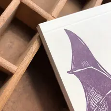 Blackbird Letterpress (Faire) Brown Bat Jotter Notepad