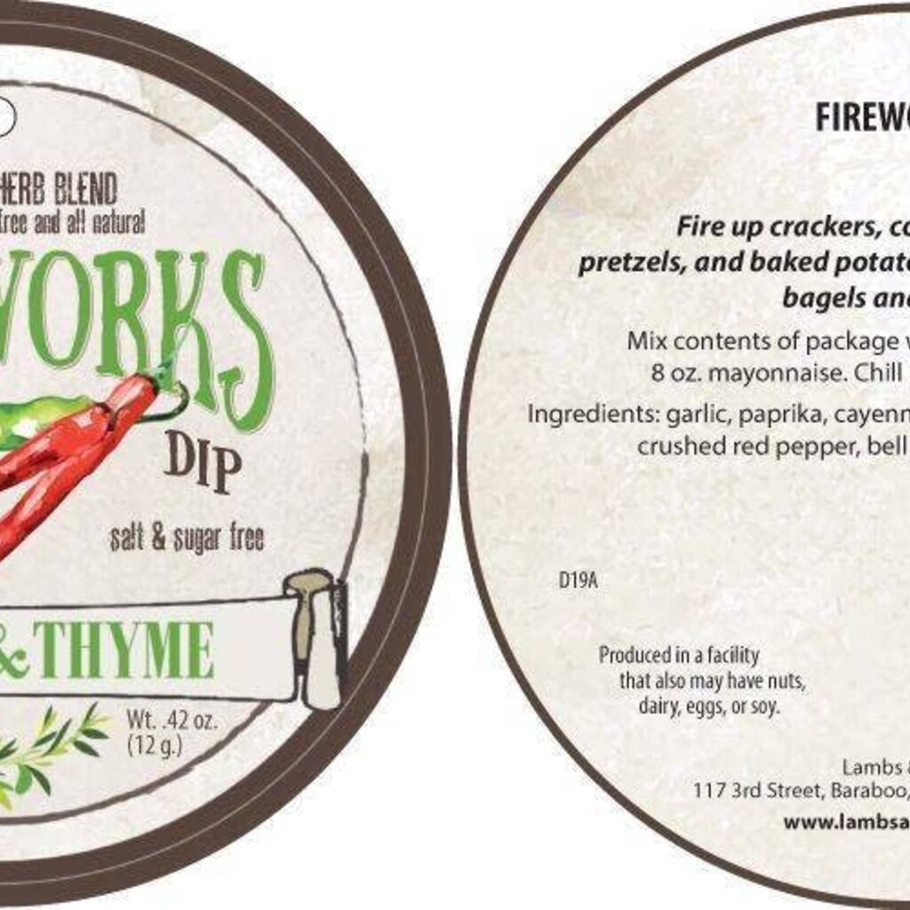 Lambs & Thyme Herb Blend - Fireworks Dip