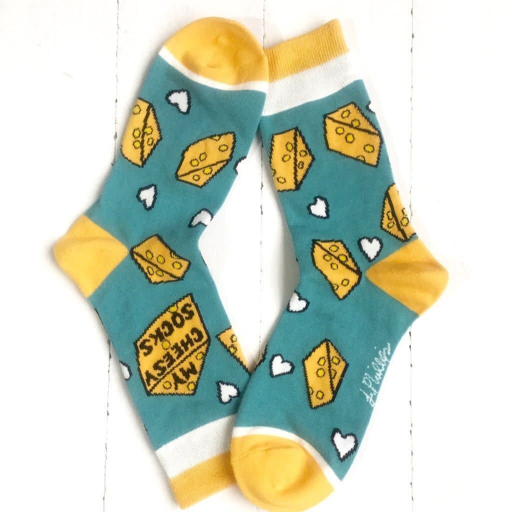 Orange Pops Crew Socks - Cheese