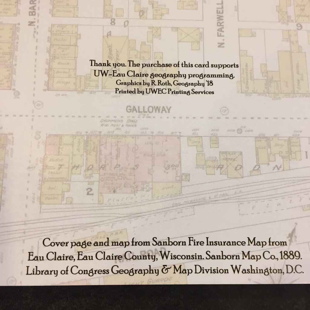 UWEC Geography Dept. EC Greeting Card 1889