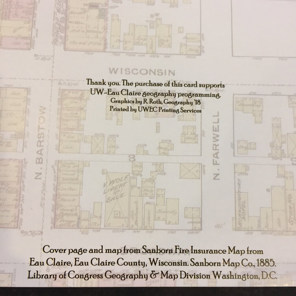 UWEC Geography Dept. EC Greeting Card 1885