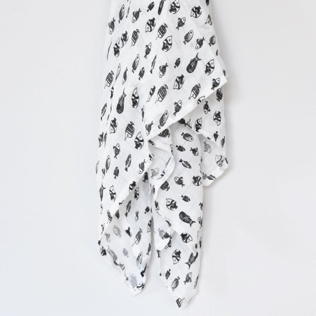 Volume One Muslin Swaddle - Fish