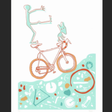Marni Kaldjian "Uphill (but fun)” Bike Print (18x24)