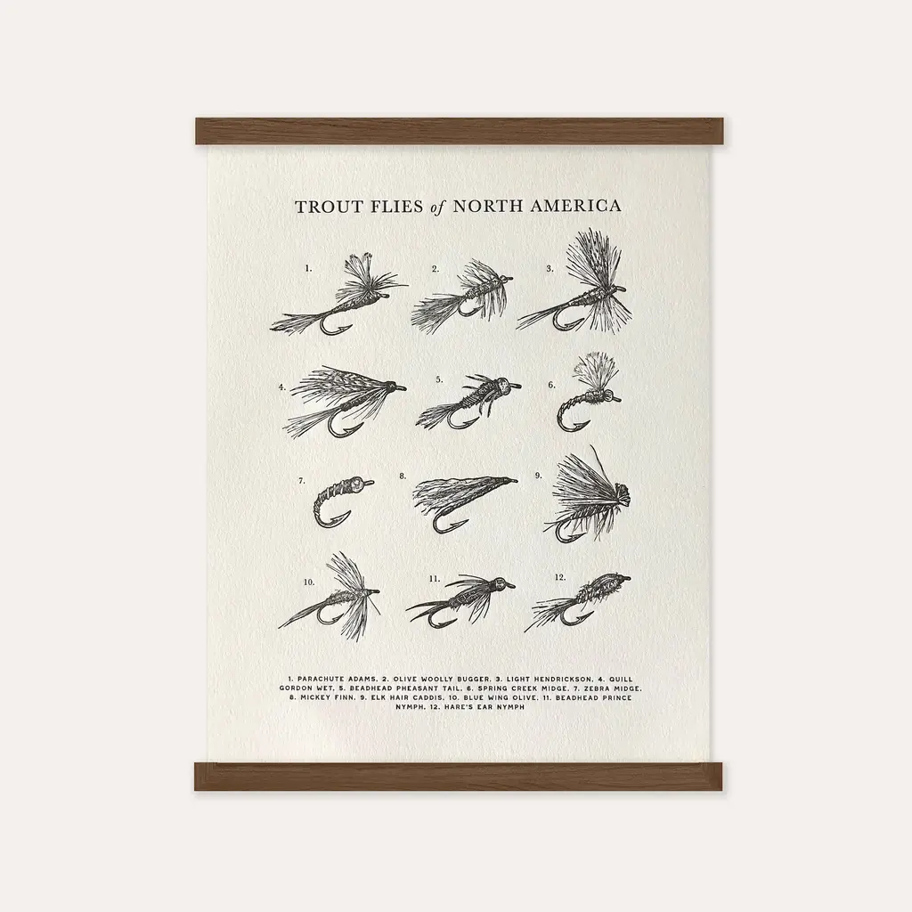 The Wild Wander (Faire) Guide to Trout Flies Chart (11x14)