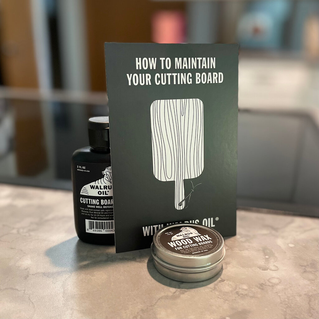 Wood Cutting Board + Wood Care Kit