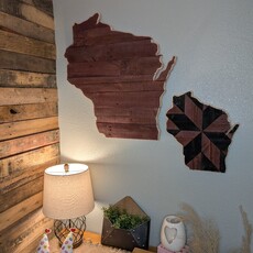 Matthew Staads Wisconsin Shaped Wood Sign (Large)