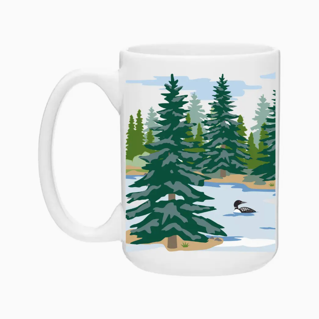 Creative Compass Ceramic Coffee Mug - Loon Lakes