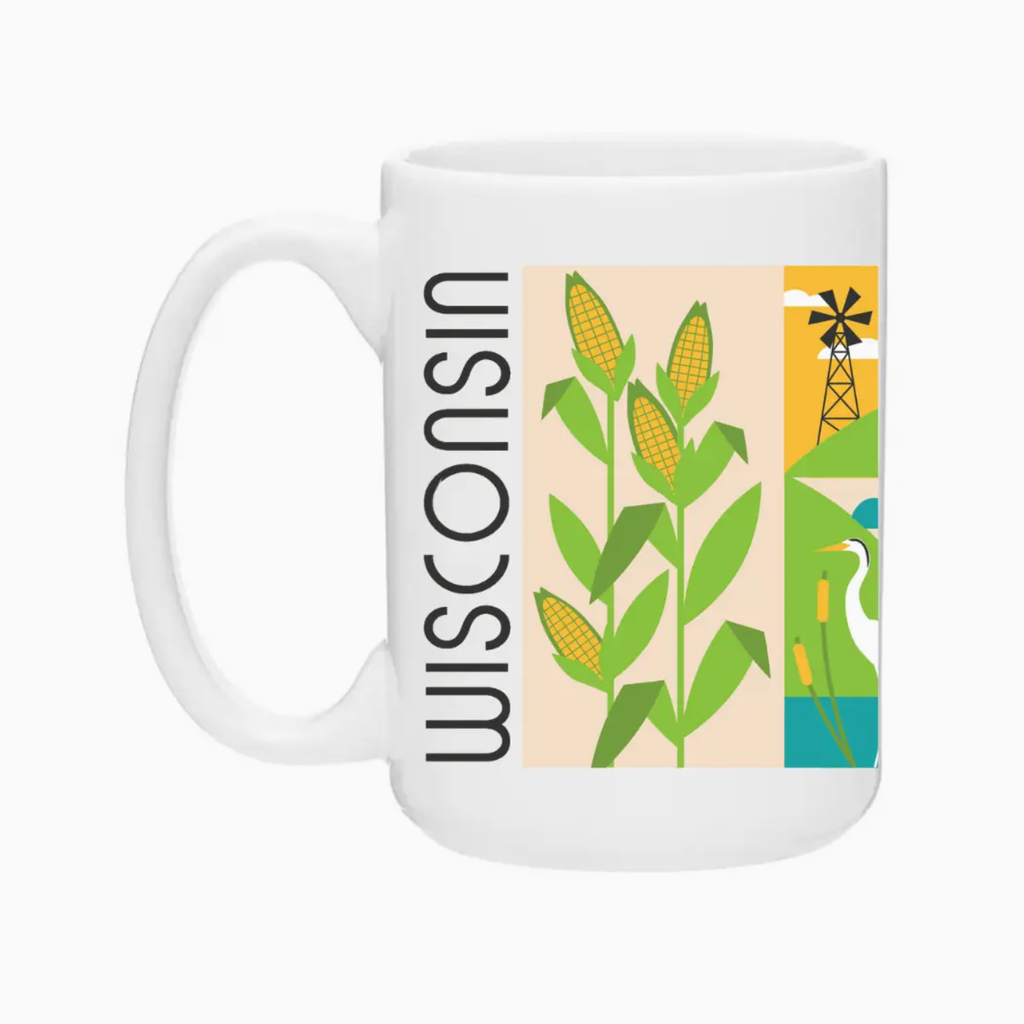 Creative Compass Ceramic Coffee Mug - WI Square Scenes