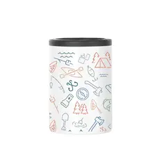 Insulated Can Koozie - Colorful Camping Icons