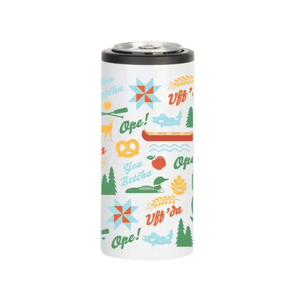 Creative Compass Skinny Insulated Can Koozie - Midwest Icons